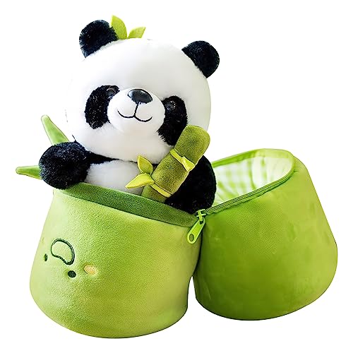 UOCAI Panda Kuscheltier Teddybär Plüschtier Stofftier Plüsch 25cm Panda Plüschtier Kuscheltier Schlafkissen Wurfkissen Plüschtier Panda wunderbar weich von UOCAI