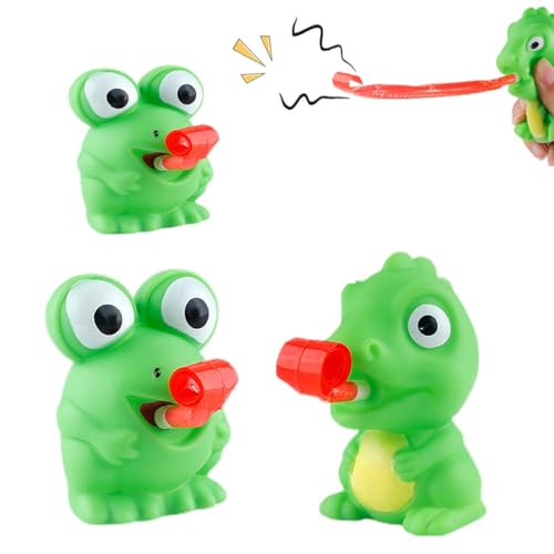 2-Pack Squeeze Spielzeug Frosch mit Zunge ausstechend, Lustige, Party Bevorzugung, Neuheit Relief Stress Squeeze Spielzeug Lustige Gags Geschenke für Kinder Erwachsene von UOMYLEIR