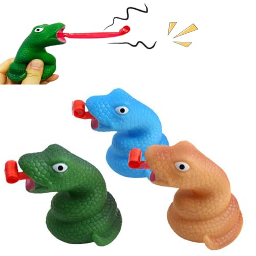 3-Pack Squeeze Spielzeug Schlangen mit Zunge ausstechen, Lustige, Party Bevorzugung, Neuheit Relief Stress Squeeze Spielzeug Lustige Gags Geschenke für Kinder Erwachsene von UOMYLEIR