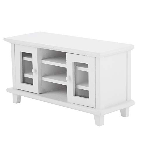 1:12 Puppenhaus-Miniatur-TV-Schrank, Holzmöbel mit zu öffnender Tür für Puppenhaus-Wohnzimmer, Mini-Dekor und (1#) von UPALDHOU