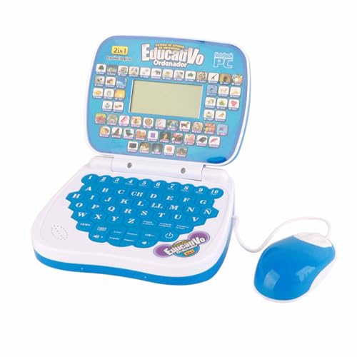 Lern-Laptop für , Zweisprachiger Lern-Laptop für , Englisch-Spanisch-Laptop mit Musikfunktion, Tastatur für (Blue) von UPALDHOU