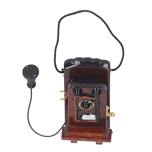 Miniatur-Puppenhaus-Wandtelefon, 1:12 Miniatur-Puppenhaus-Telefon, Vintage-Wandmontage-Telefon, Puppenhaus-Wandtelefon-Dekoration von UPALDHOU