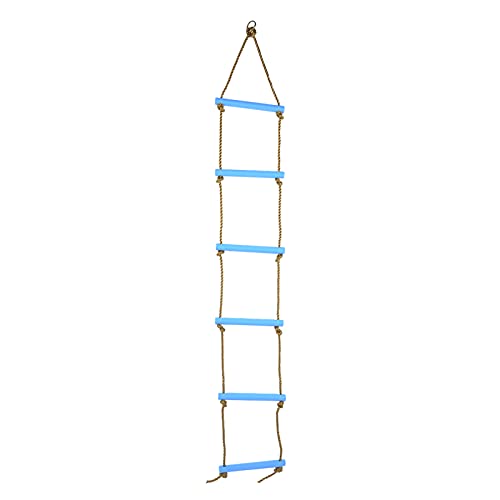 UPALDHOU 200 cm/6,56 Ft Kletterseilleiter, Kletterleiter Hängeseilleiter Zum Spielen Im Innen- und Außenbereich (Blue) von UPALDHOU