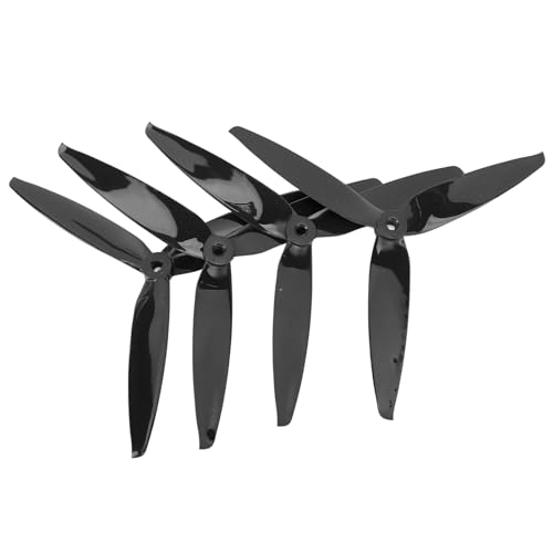 UPALDHOU 4PCS Blade Propeller, 7040 FPV Propeller für 7 Zoll 8 Zoll RC Racing Drone mit 3 Blättern (Black) von UPALDHOU