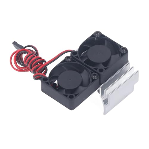 UPALDHOU DC 5V RC Kühlkörper RC Auto Lüfter RC Hochgeschwindigkeitslüfter Kühlkörper, Hochgeschwindigkeitslüfter Motor Kühlerlüfter Set RC Kühlkörper Hochgeschwindigkeitslüfter für Slash von UPALDHOU