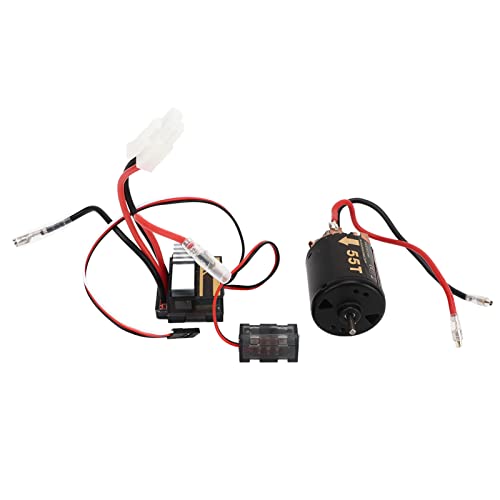 UPALDHOU RC-Bürstenmotor 320 A ESCRC-Bürstenmotor ESCRC Auto-Bürstenmotor ESC, Hochfrequenz-Antriebssystem 7,2-7,4 V Leichter Eisen-Kunststoff-Kupfer-RC-Bürstenmotor Stark (55T) von UPALDHOU