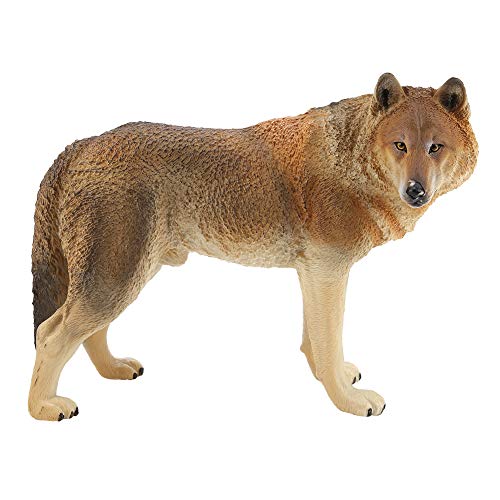 UPALDHOU Wolf Figur Spielzeug, Simulation Wildlife Tier Modell Spielzeug Sammlung Figur Dekor Ornament (M-771 Großer brauner männlicher Wolf) von UPALDHOU