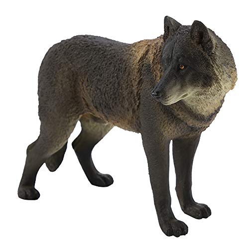 UPALDHOU Wolf Figur Spielzeug, Simulation Wildlife Tier Modell Spielzeug Sammlung Figur Dekor Ornament (M-771 Großer schwarzer männlicher Wolf) von UPALDHOU