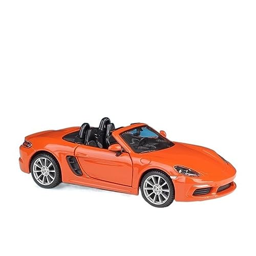 Für 718 Boxster Alloy Sportwagen Modell Diecast Metall Auto Modell 1:24(Orange) von UPIKIT