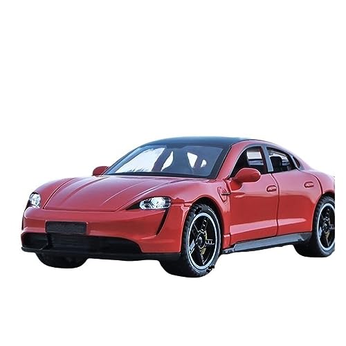 Für Taycan Coupe Alloy Car Model Diecast Metal Sports Car Vehicles Modell Sound And Light 1:32(Rot) von UPIKIT