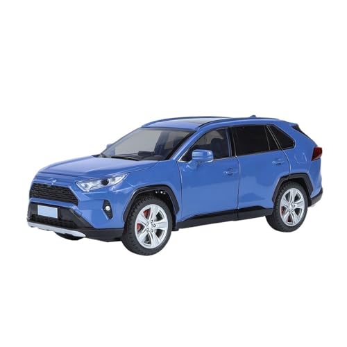 Maßstab 1:24 Für RAV4 Off-Road Modell Auto Legierung Metall Diecast Sound Licht Auto Modell(Blue) von UPIKIT