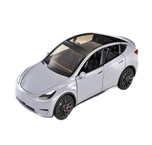 Maßstab 1:24 für Modell Y Legierung Auto Modell Diecasts Metall Sound und Licht Auto Modell Dekorative Ornamente(Silber) von UPIKIT