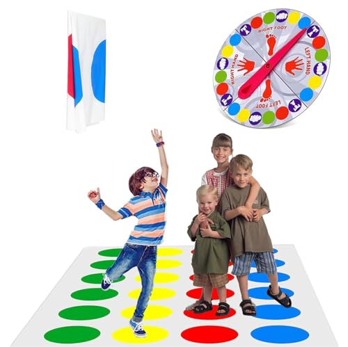 Twister Für Kinder Und Erwachsene,Twister-Spiel mit Spielmatte，Amilie Bodenspiele Spielzeug, Geeignet Für Innen Kinder im Freien Fähigkeiten Spiele Garten Spiele Kinder Erwachsene Partei von SINRAD