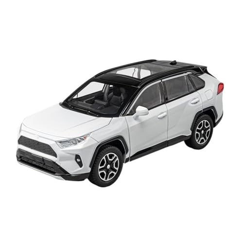 UPIKIT Maßstab 1:22 für RAV4 Metalldruckguss-Legierung Automodell mit Sound Licht Modell Auto Geburtstag Weihnachten (White) von UPIKIT