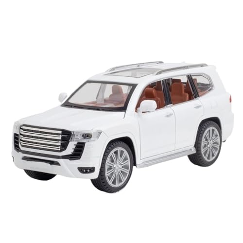 UPIKIT Maßstab 1:24 für Land Cruiser LC300 Metalldruckguss-Legierung Automodell mit Sound und Licht Heckantrieb Automodell dekorative Ornamente (White) von UPIKIT