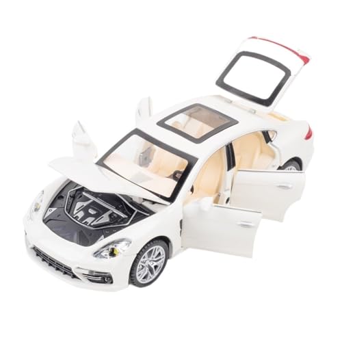 UPIKIT Maßstab 1:24 für Panamera Druckguss-Legierung Automodell mit Sound und Licht Heckantrieb Automodell Geburtstagsgeschenk (White) von UPIKIT