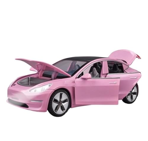 UPIKIT Maßstab 1:32 für Autoornamente, Legierungsautomodell, Druckguss, Ton und Licht, zurückziehbares Automodell, Geschenke Ab 14 Jahren geeignet (Color : Pink) von UPIKIT