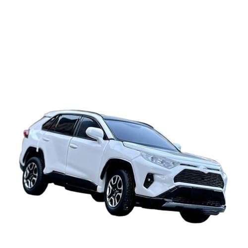 UPIKIT Maßstab 1:32 für RAV4 2020 Druckguss Legierung Modell Auto Metall Sound Licht Modell Auto Ornamente (White) von UPIKIT