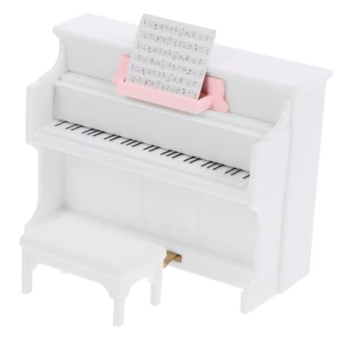 1 Satz Mini-Piano-Modell Klavier Puppenhaus Spielzeug Mini-instrumentenmodell Miniatur-Musikinstrument Mini- -Musikinstrument Mini-hausschmuck Kleines Hauszubehör Abs Weiß UPKOCH von UPKOCH