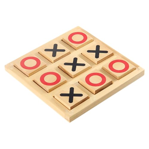 1 Satz -Toe Schachspiel Spielzeug Interaktives Spielzeug Für Kinder Tragbares Brettspiel Mini-Schachbrett Tics Tac Toe Familienspiel Klassisches Brettspiel Khaki Holz UPKOCH von UPKOCH