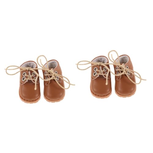 2 Paar Puppenlederschuhe Aus Baumwolle Jungenpuppenkostüm Kleidschuhe Für Mädchenpuppen Anziehschuhe Für Mädchenpuppen Bjd Puppenschuhe Puppenzubehör Kunstleder Light Brown UPKOCH von UPKOCH