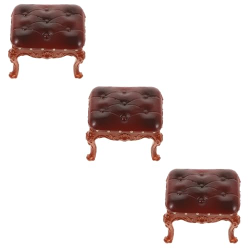 3st Puppenstubenstuhl Miniatur-puppenhausstuhl DIY-hocker Miniatur-beistelltisch Puppenhaus-Miniatur-szenenmodell Miniaturmöbel Stuhlornament Puppenstubencouch Mini-hocker PVC UPKOCH von UPKOCH