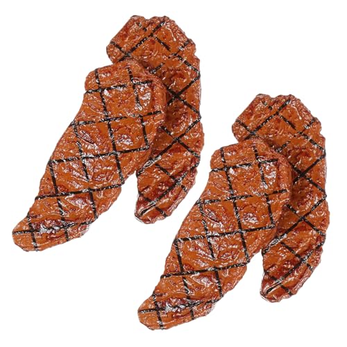 4 Stück Ministeak -Grill-Essen Künstliche Steaks Requisiten Modell Gefälschte Steaks Gefälschtes Essen Mini-Steak Kleines Spielzeugsteak Künstlicher Fisch Plus PVC UPKOCH von UPKOCH