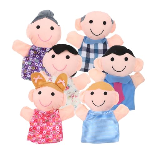 6st Handpuppen Familienpuppen Kleine Marionetten Familienhandpuppe Puppentheater Puppen Für Im Alter Von 4–8 Jahren Plüschpuppen Marionettenfamilie Stoff UPKOCH von UPKOCH