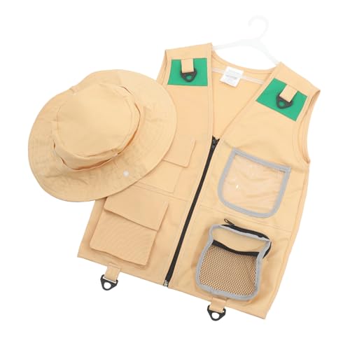 UPKOCH 1 Explorer Weste Bekleidung Reiseset Kostüme Explorer Cosplay Kostüm Explorer Performance Requisiten Explorer Cosplay Requisiten Cosplay Explorer Kleid Zubehör Beige Stoff von UPKOCH