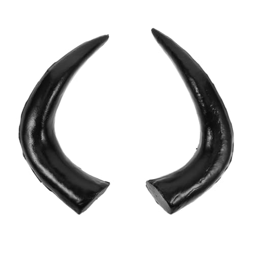 UPKOCH 1 Paar Haarband- Und Haarspangen-accessoires Gesicht Stier Kuhschädel Wandbehang Schwarze Teufelshörner Geweih Hörner Cosplay Teppich Kürbiskostüm Für Erwachsene Horn Black Plastik von UPKOCH