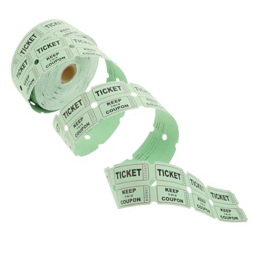 UPKOCH 1 Rolle Grüne Tombola-losrolle Für Veranstaltungen, Lebensmitteltickets, Tombola-ticketrolle, Vergnügungspark-Tickets, Universelle Ticketrolle, Etikettenrolle von UPKOCH