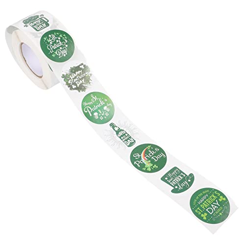 UPKOCH 1 Rolle St. Patrick-Aufkleber Festival-Aufkleber Aufkleber Zum Versiegeln des Irischen Festivals Geschenkaufkleber Patty' Day-Aufkleber Geschenketikett Plastik Dark Green von UPKOCH