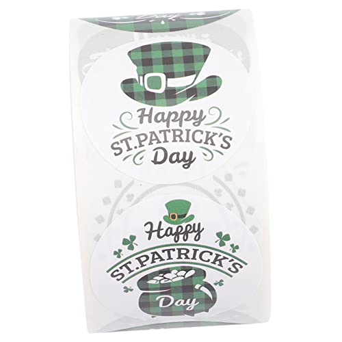 UPKOCH 1 Rolle St. Patrick-Aufkleber St. Patricks Etikett Feiertagsaufkleber -siegeletikett Patty' Day-Aufkleber Geschenketikett Festival-Aufkleber Abdichtende Aufkleber Plastik von UPKOCH