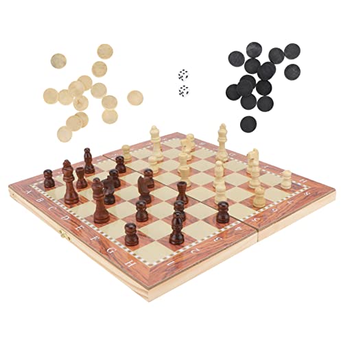 UPKOCH 1 Satz 3 in 1 Schach Chinesisches Schach Interaktives Spielzeug Schach Spielzeug Unterhaltungsspielzeug Schachspiel Spielzeug Familienspielspielzeug Kidcraft-spielset Brown Hölzern von UPKOCH