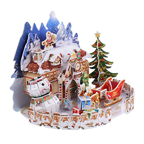 UPKOCH 1 Satz 3D-Stereo-Puzzle 3D-Puzzles für Kinder Weihnachtshaus-Puzzle Feiertagspuzzle für Kinder Spielzeug für Kinder kinderspielzeug Spielzeug zusammenbauen DIY bausteine Papier von UPKOCH