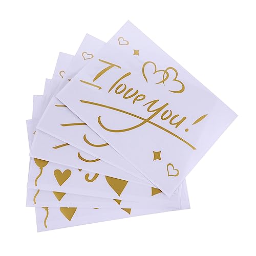 UPKOCH 1 Satz 6st Aufkleber Für Hochzeitspaare Muttertagsdekoration Logo-Aufkleber Valentinstag-ballonaufkleber Für Hochzeit Wandtattoo Für Hochzeit Vitrinenaufkleber Goldrand Golden PVC von UPKOCH