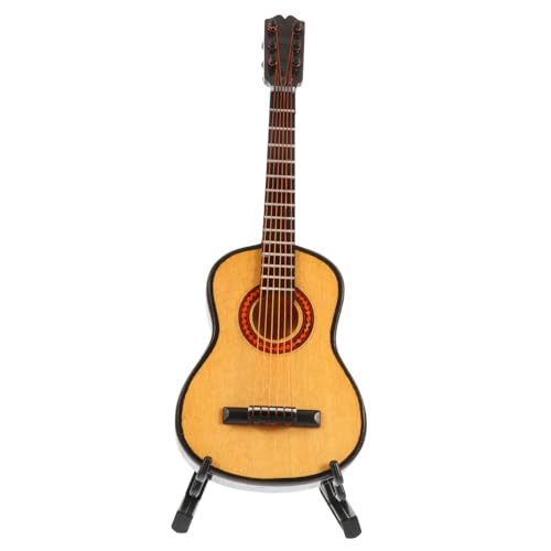 UPKOCH 1 Satz Abbildung Mini-Gitarre Desktop-Ornament Mini- Dekorationen für Zuhause büro Dekoration Office Decoration Mini-Gitarren- Miniatur-Gitarrenfiguren hölzern Khaki von UPKOCH