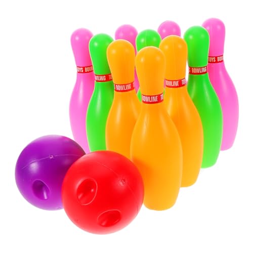 UPKOCH 1 Satz Bowlingkugel Spielzeug Kleinkindspiele Spiele Für Kinder Im Freien Bowlingspiel Für Kinder Outdoor-Bowling Sportspielzeug Für Kleinkinder Kinderspielzeug-Bowling Plastik von UPKOCH