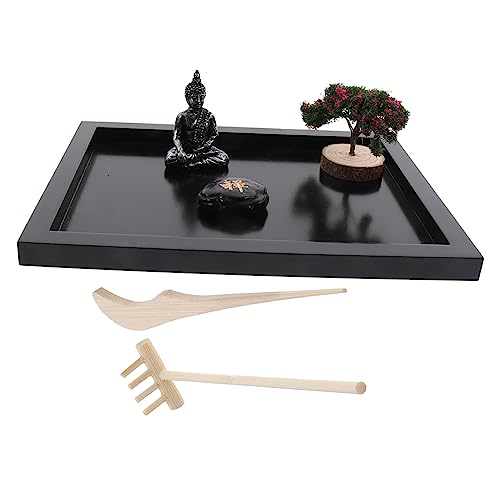 UPKOCH 1 Satz Buddha-Statue für Zen bürodeko büro Dekoration schreibtischdeko Office Decoration Zen Style feng Bausatz Shui LED Zen-Sandgarten für den Schreibtisch Sandtischkunst hölzern von UPKOCH