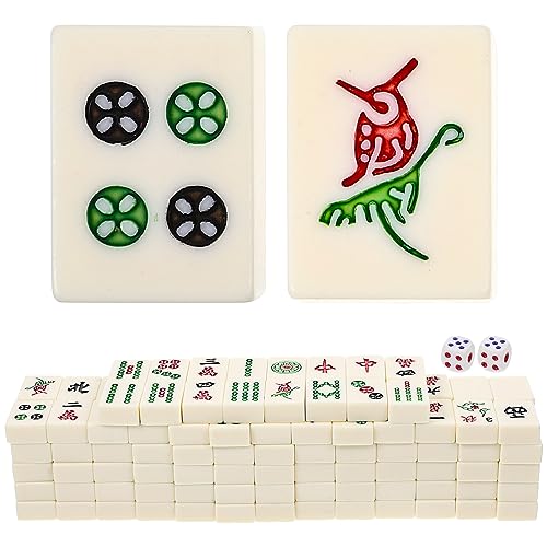 UPKOCH 1 Satz Chinesisches Mahjong-Spielzeug Mahjong Der Chinesischen Familie Mahjong-Requisiten Fluggesellschaft Mahjong Tragbares Mahjong Mini-Mahjong-Spiel Mahjong-Matte Melamin von UPKOCH