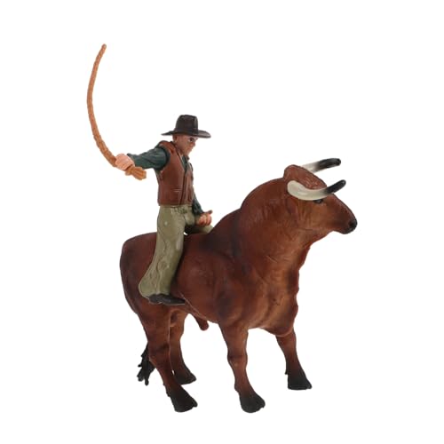 UPKOCH 1 Satz Cowboy-Modell Stierfigur Cowboy-kostüm Cowboy-statuen Western-stallspielzeug Spielzeug Bullenspielzeug Für Kinder Spielzeug Zum Bullenreiten Viehspielzeug Harz von UPKOCH