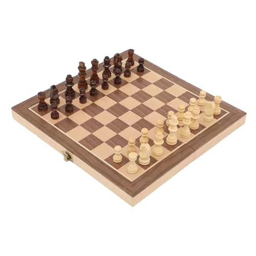 UPKOCH 1 Satz DREI in Einem Schach Schachbretter Chinesisches Damespiel Tragbares Schachbrett Reise-Dame-Spiel Denksportaufgaben Für Kinder Dame-Spiel Für Kinder Mini Schach Hölzern von UPKOCH