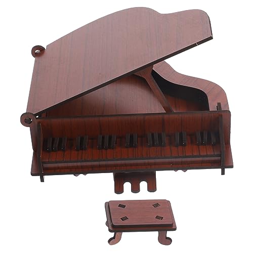 UPKOCH 1 Satz Dreidimensionales Puzzle Spielzeuge Puzzle Sortierschalen Puzzlematte DIY-klavierhandwerk Zusammenbauen DIY-Puzzle Für Piano-Modell Rätsel Rot Holz von UPKOCH