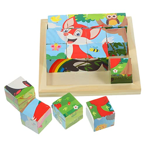 UPKOCH 1 Satz Dreidimensionales Sechsseitiges 3D-gemälde Lustige Spielsachen Puzzle Rätsel Für Im Alter Von 3-5 Jahren Kognitionsspielzeug Für Rätsel Für Kleinkinder Holz von UPKOCH