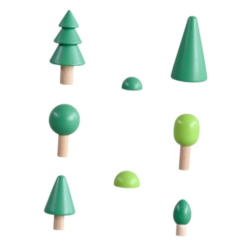 UPKOCH 1 Satz Gartenspielzeug für kinderspielzeug adventsgeschenke sannwald Becher Besteckschubladen-Organizer Tür Holzblockspielzeug Baum-Baustein- Green von UPKOCH