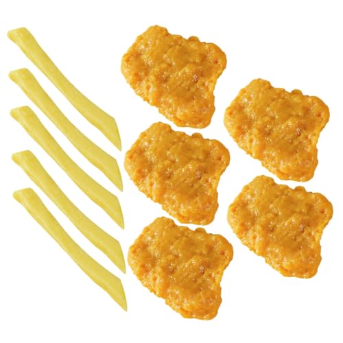 UPKOCH 1 Satz Gefälschte Chicken Nuggets und Pommes Frites Essen Fritten Fälschung braten Huhn küchendekoration küchen Dekoration Display-Versorgung nachgeahmte Hühnernuggets PVC von UPKOCH