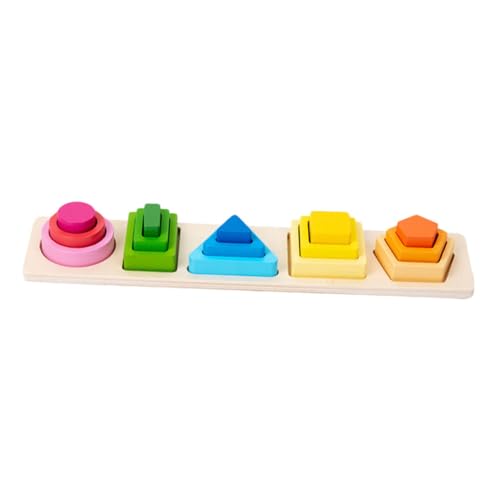 UPKOCH 1 Satz Geometrie-Puzzle Spielzeug Bausteine Puzzlekarte Puzzlematte Spielsachen Bauklötze Jigköpfe Formenpuzzle Lernen Hölzernes Buntes Formpuzzle Der Vorschule Colorful Holz von UPKOCH