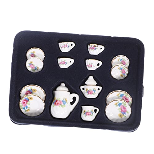 UPKOCH 1 Satz Geschirr Teeservice Modell Mini-Puppenteller lustiges Lernspielzeug puppenstubenmöbel Dollhouse Furniture Miniatur- Puppenhaus Küchenzubehör Mini-Teetasse Keramik von UPKOCH