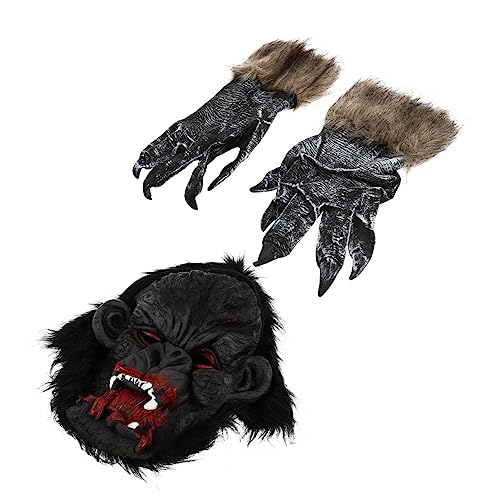 UPKOCH Halloween Horror Tier Gorilla Maske Handschuhe Set Cosplay Handschuhe für Erwachsene von UPKOCH