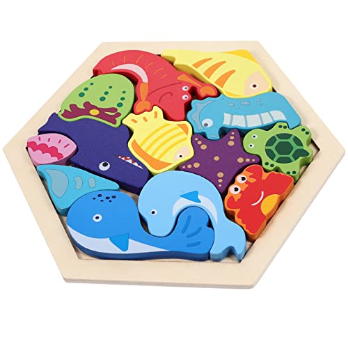 UPKOCH 1 Satz Holzblock Babyspielzeug Puzzle Mini- Tiere interaktives laubsägen für Kleinkinder Kinderrätsel tierisches Rätsel hölzern von UPKOCH